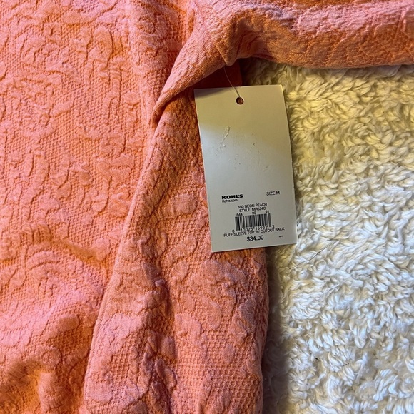 NWT S.O. Puff Sleeve w/ Cutout Back Blouse - Picture 5 of 7